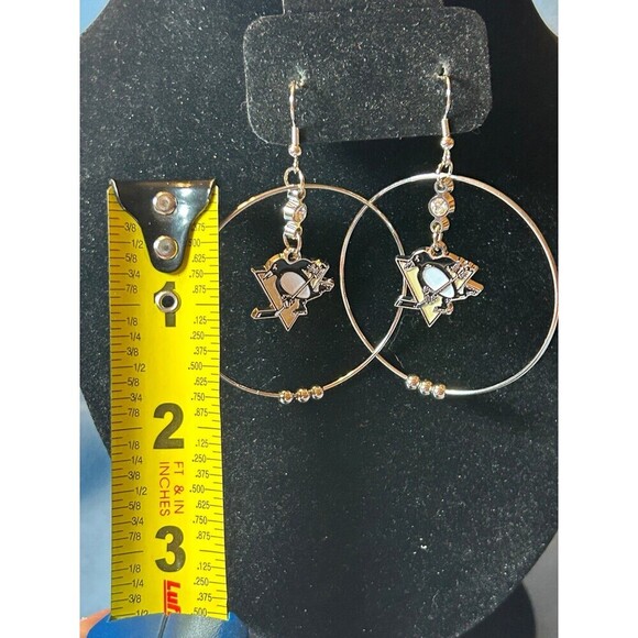 NHL Pittsburgh Penguins Hoop Earrings - Picture 4 of 5